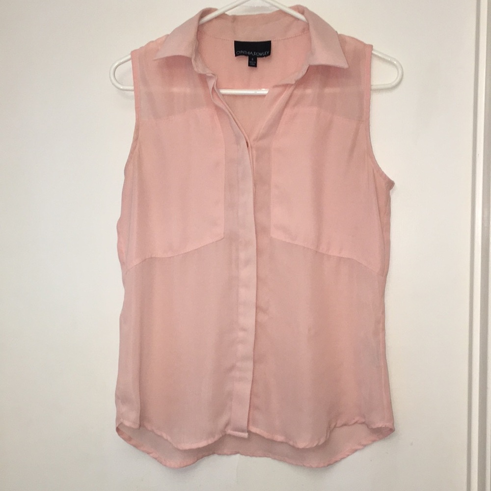 Pink button down blouse